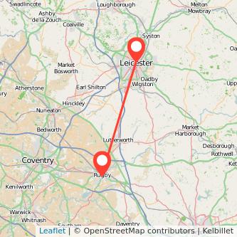 Leicester Rugby train map