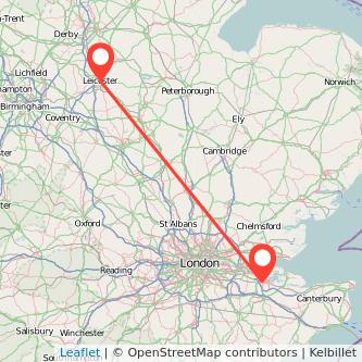 Leicester Rochester train map