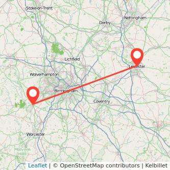 Leicester Kidderminster train map