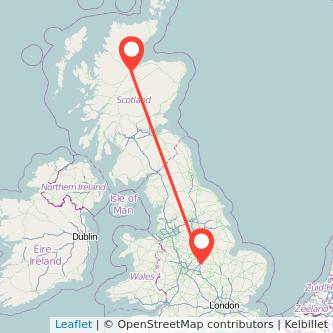 Leicester Inverness train map