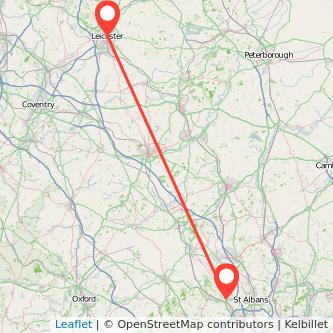 Leicester Hemel Hempstead train map