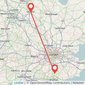 Leicester Haywards Heath bus map