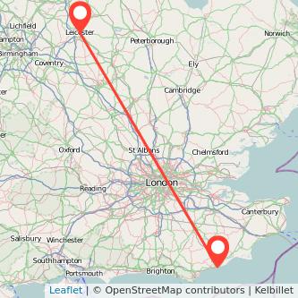 Leicester Hastings train map