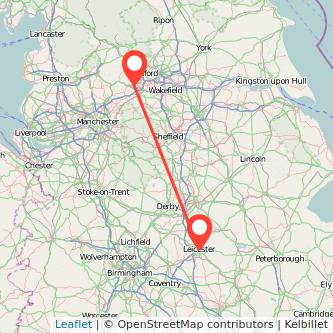 Leicester Halifax train map