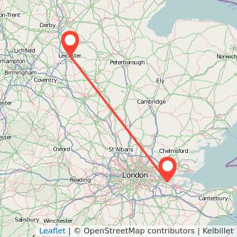 Leicester Gravesend train map