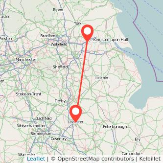 Leicester Goole train map