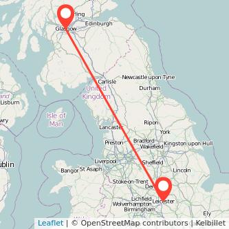 Leicester Glasgow bus map