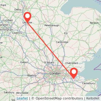 Leicester Gillingham train map