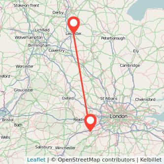 Leicester Farnborough train map