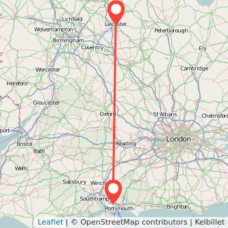 Leicester Fareham train map