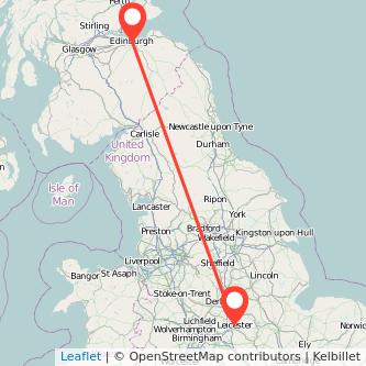 Leicester Edinburgh train map