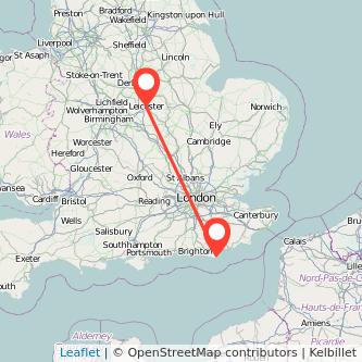 Leicester Eastbourne train map