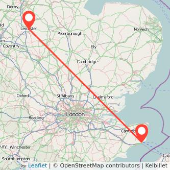 Leicester Dover train map