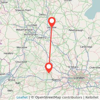 Leicester Didcot train map