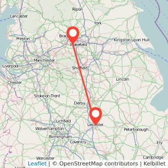 Leicester Dewsbury train map