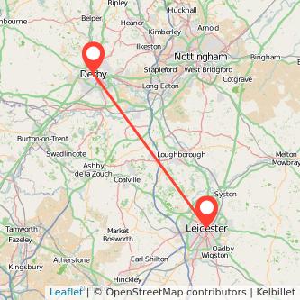 Leicester Derby bus map
