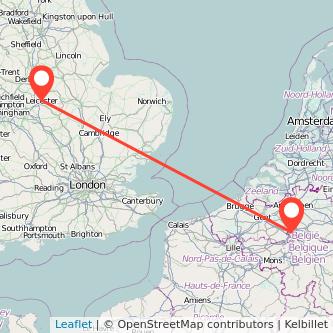 Leicester Brussels bus map