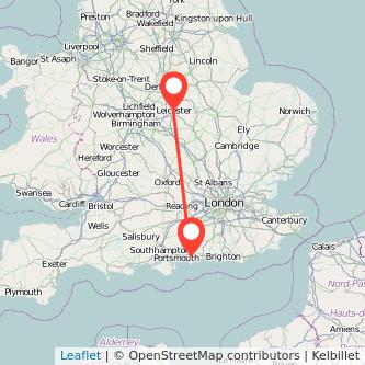 Leicester Chichester train map