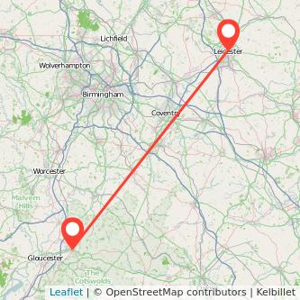 Leicester Cheltenham train map
