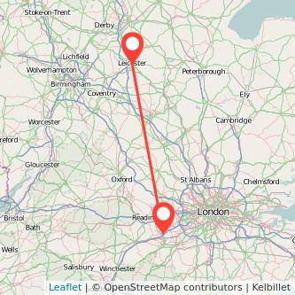 Leicester Camberley bus map