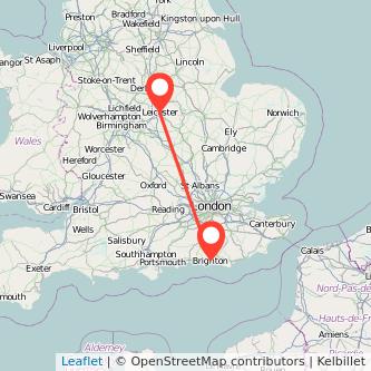 Leicester Brighton train map