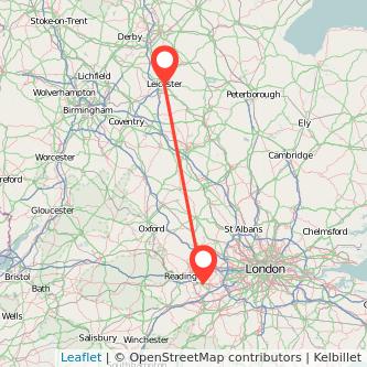 Leicester Bracknell bus map