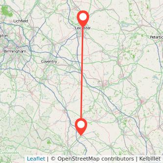 Leicester Bicester train map