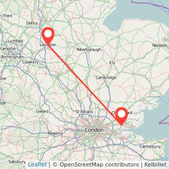 Leicester Basildon bus map