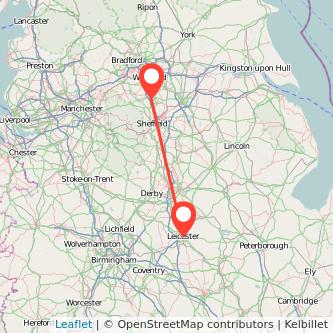 Leicester Barnsley bus map