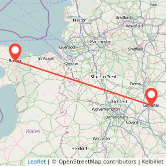 Leicester Bangor train map