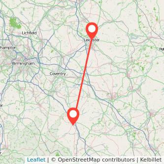 Leicester Banbury train map