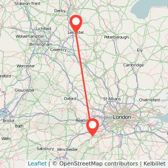 Leicester Aldershot bus map