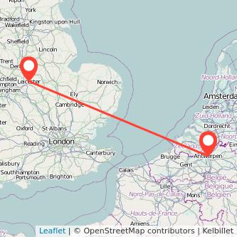 Leicester Antwerp bus map
