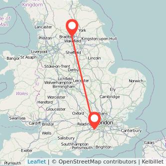 Leeds Woking train map