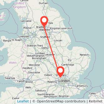 Leeds Watford train map