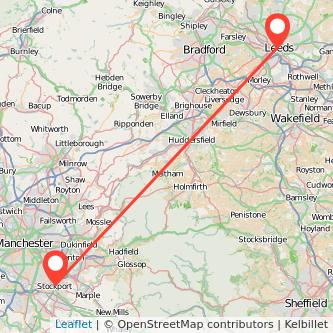 Leeds Stockport train map