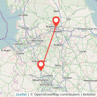 Leeds Stafford train map