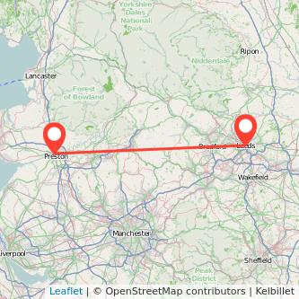 Leeds Preston train map