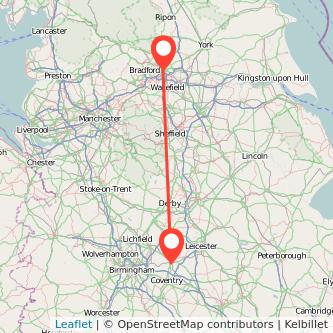 Leeds Nuneaton train map