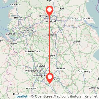 Leeds Leamington train map