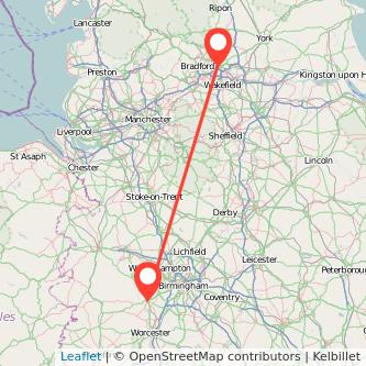 Leeds Kidderminster train map