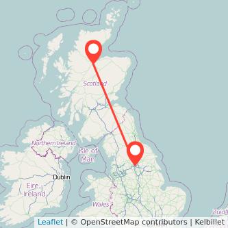 Leeds Inverness bus map