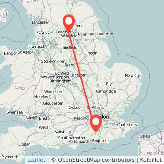 Leeds Horsham train map