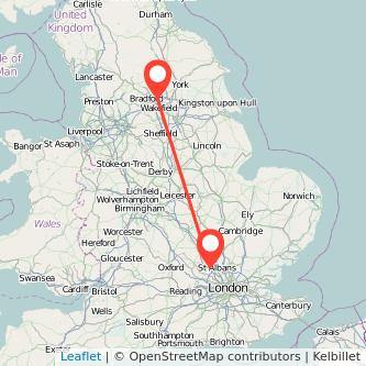 Leeds Hemel Hempstead train map