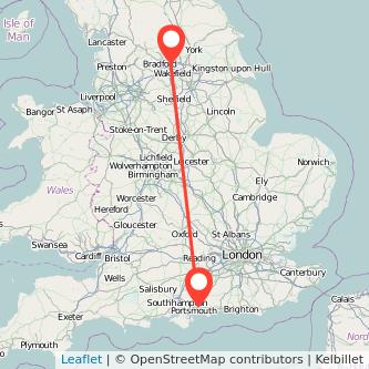 Leeds Havant train map