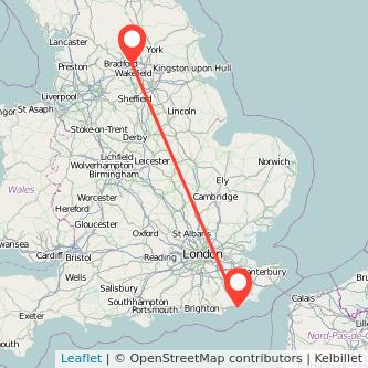 Leeds Hastings train map