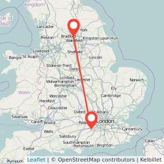 Leeds Farnborough bus map