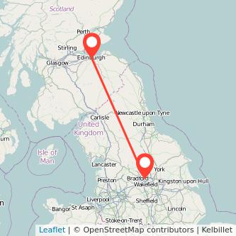 Leeds Edinburgh bus map