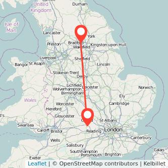 Leeds Didcot train map