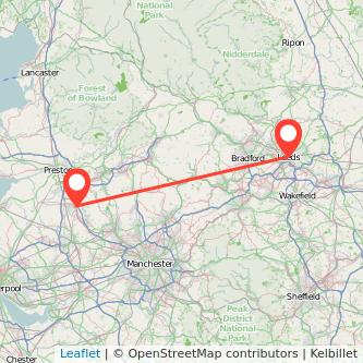 Leeds Chorley train map